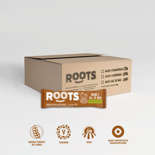 Caja Roots Bar Maní & Sal de Mar 30g (15 unid.)
