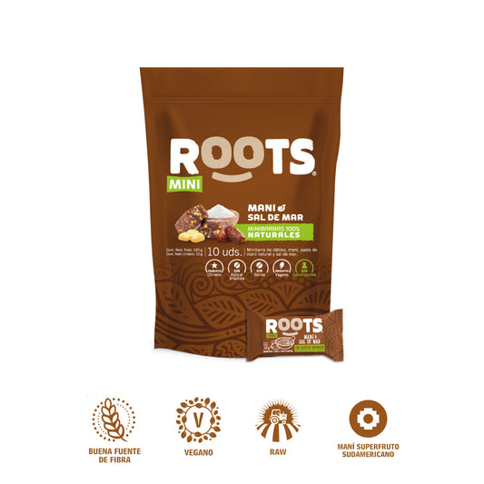 Mini Roots Bar Maní y Sal de Mar 12g (10 unid)