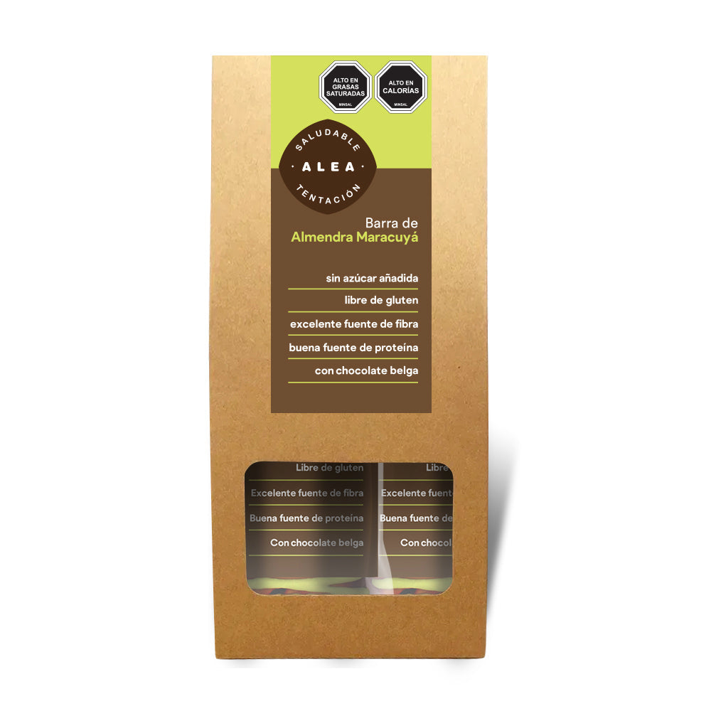 Alea barras almendra maracuya chocolate bitter 122g