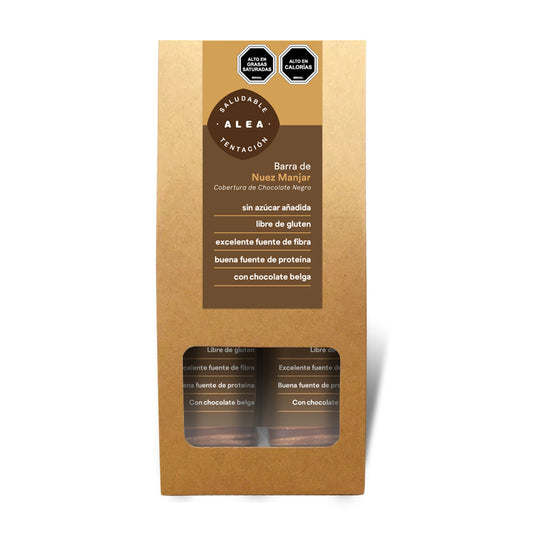 Barra nuez manjar chocolate bitter 122 grs
